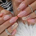 Cheap 24 Pcs Long Coffin Ballerina Glossy Full Cover Acrylic False Nail Tips Artificial Fingernails