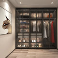 Latest Design Customize Tempered Glass Wardrobe Dressing Room Cabinet Walk-in Closet Storage Cabinets