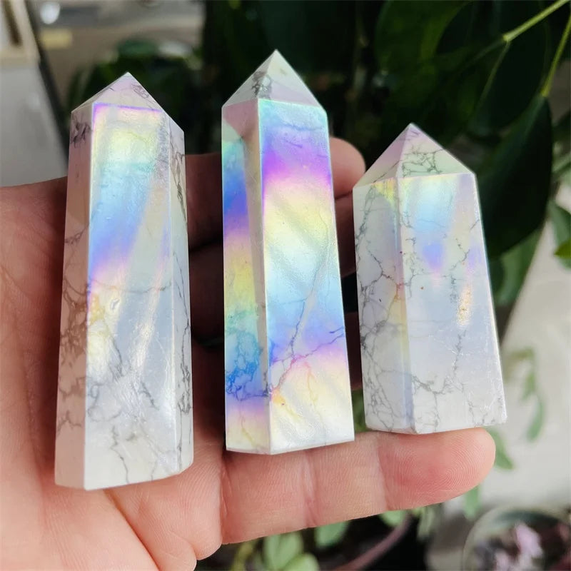 Wholesale Natural Healing Crystal Stone Aura Howlite Point Tower