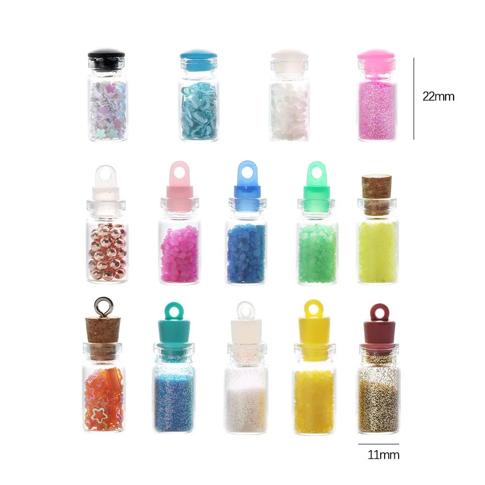 1ml Glass Cork Bottle 11x22mm Glass Wishing Bottle Drifting Bottle with Plastic Cork