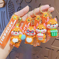 Cartoon Cute Puppy Yellow Non-Toxic 3D PVC Rubber Custom Carabiner Keychain Cheap High Quality