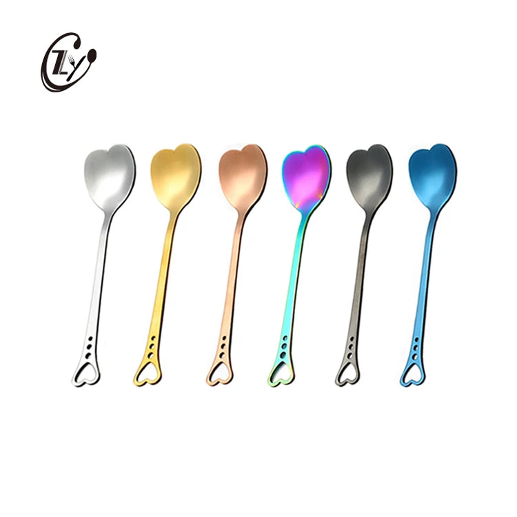 Wedding Heart Shape Tea Coffee Spoon Stainless Steel Yogurt Dessert Cake Spoon