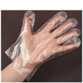 100 Pcs Pack Box Food Grade Clear Transparent PE Plastic Mitten Ldpe Poly Polyethylene Disposable Hand Gloves for Food Service