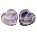DIY 40mm Wholesale Natural Crystal Gemstone Worry Stone Heart Shaped Amethyst Healing Energy Worry Stone