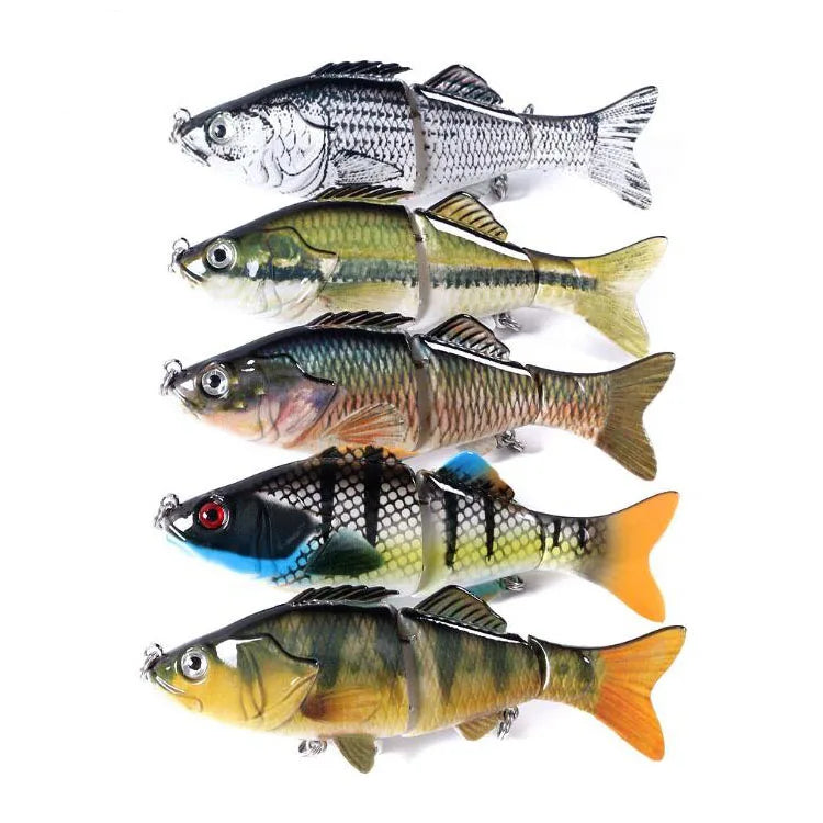 WEIHE Artificial 10cm 18g Realistic Hard 6 Segmented Fish Lure Multi-jointed Fishing Lures Swim Bait