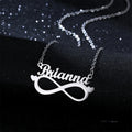 New North Custom Name Charm Necklace Stainless Steel Fashion Jewelry Silver Personalized Custom Name Infinity Pendant Necklace