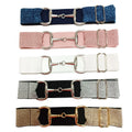FREE ENGRAVE LOGO Glitter Splarkly Elastic 1.5 Inch Wide Belt with Snaffle Bit Buckle Equestrian Belt Fabric Belt