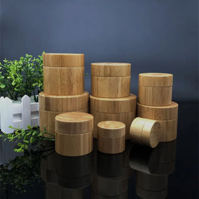 Bamboo Cream Cosmetic Plastic Container 10ml 20ml 30ml 50ml 100ml 200g 250g Wooden Bamboo Cream Jar