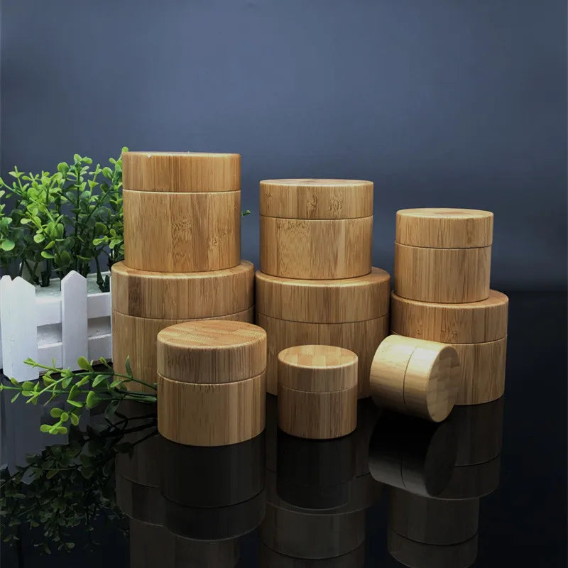 Bamboo Cream Cosmetic Plastic Container 10ml 20ml 30ml 50ml 100ml 200g 250g Wooden Bamboo Cream Jar