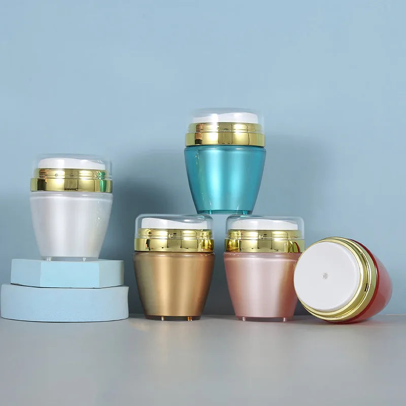 30g Luxury Double Wall Acrylic Plastic Eco-Friendly Airless Push Pump Container Jar Refillable Face Cream Lotion Skin Screw Top