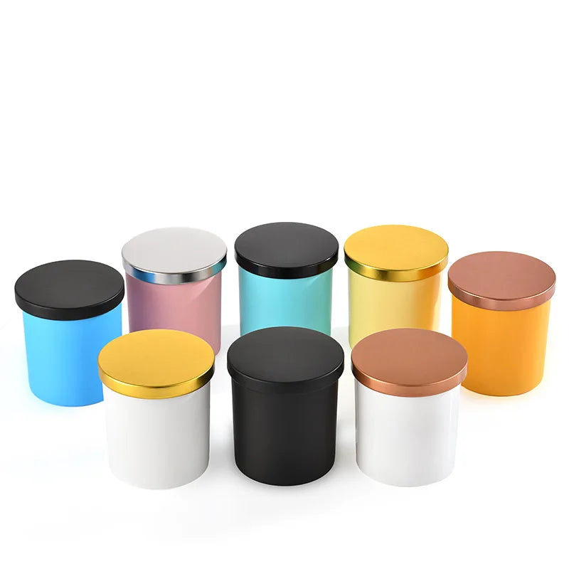 Luxury Glass Jars Aromatherapy Bougie Kerze Private Label Home Fragrance Soy Wax Scented Crystal Healing Stones Candle/Candels