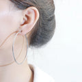18K Gold Plated Stainless Steel Clip-On Spring Hoop Earrings for Women Classic Style-Non-Pierced Earrings