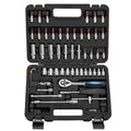 53 PCS Manual Mechanical Socket Wrench Tool 24T 72T Wrench Tool Box Automotive Repair Socket Wrench Tools for Cars and Bikes