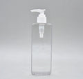300ml Square Shape Clear PET Cosmetic Plastic Bottle with Pump for Hand Sanitizer Skincare Lotion Body Care Moisturizer Bottle