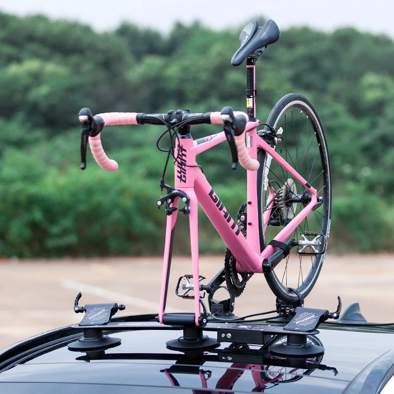 ROCKBROS Suction Cup Roof-Top Quick Installation Carrier Roof Rack for MTB Road Bicycle Electric Bike Rack Bicycle Cargo Rack