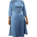 RNSHANGER African Solid Color Dresses for Women Elegant Spring Office Lady Party Slim Dress Plus Size 3XL Dress for Ladies