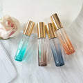 Special Shape 3ml Gradient Color Small Roll on Perfume Bottle Empty Sample Glass Bottle with Plastic Roller for Essential Oils