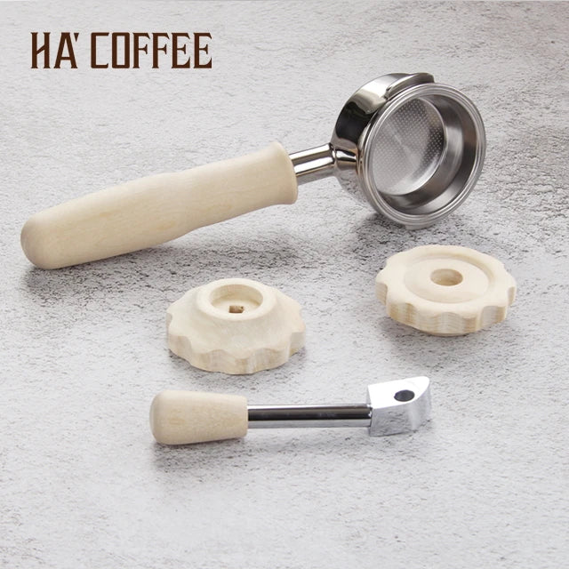58mm African Sour Branch Ume Wood Handle Coffee Tools Coffee Machine Portafilter