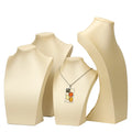 Custom Jewellery Necklace Display Stands White PU Leather Jewelry Displays Stand Series for Pendant Necklace Bust