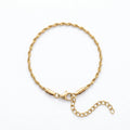 QIAOREN 11085 Luxury Twisted Rope Chain Bracelet Stainless Steel Waterproof Gold Minimalist Bracelet for Women Daily Jewelry
