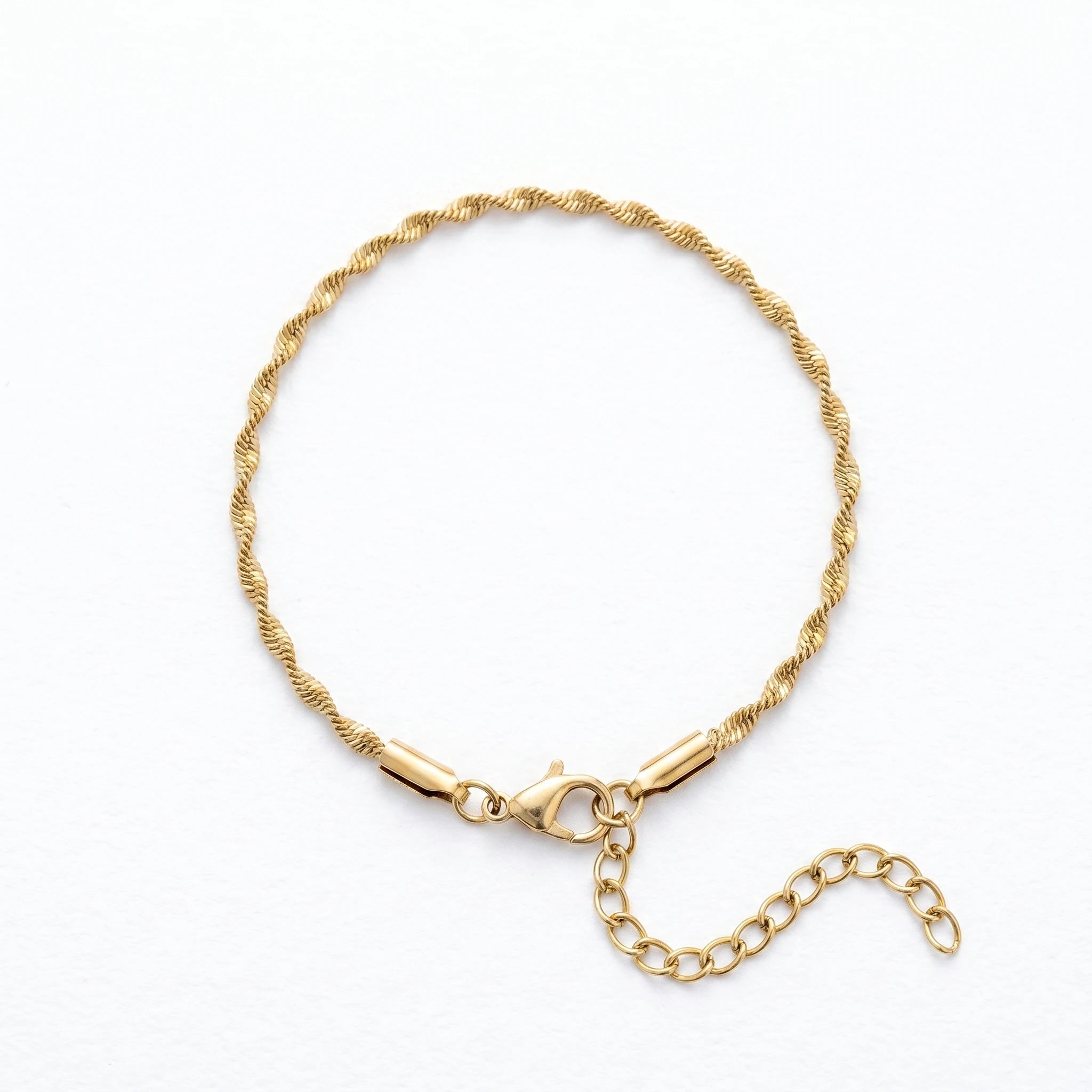 QIAOREN 11085 Luxury Twisted Rope Chain Bracelet Stainless Steel Waterproof Gold Minimalist Bracelet for Women Daily Jewelry