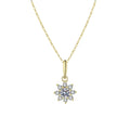Fashion Jewelry 925 Sterling Silver Necklaces Sparkling Flower Snowflake Sunflower Diamond Gold Plated Necklaces for Women