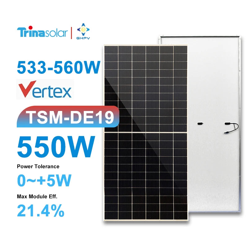 China Manufacture Quality 535w 545w 555w Trina Solar Energy Panel Set 550W Photovoltaic Panels PV 540W