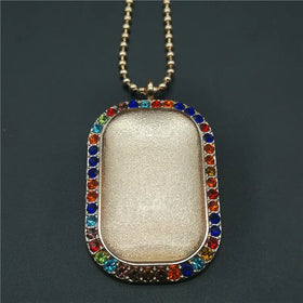 Fashion Creative Custom Cameo Cabochon Blank Photo Zinc Alloy Metal Base Setting DIY Jewelry Pendant Necklace