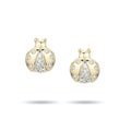 LOZRUNVE 925 Sterling Silver Rhodium Pave CZ Mini Ladybug Post Stud Earring