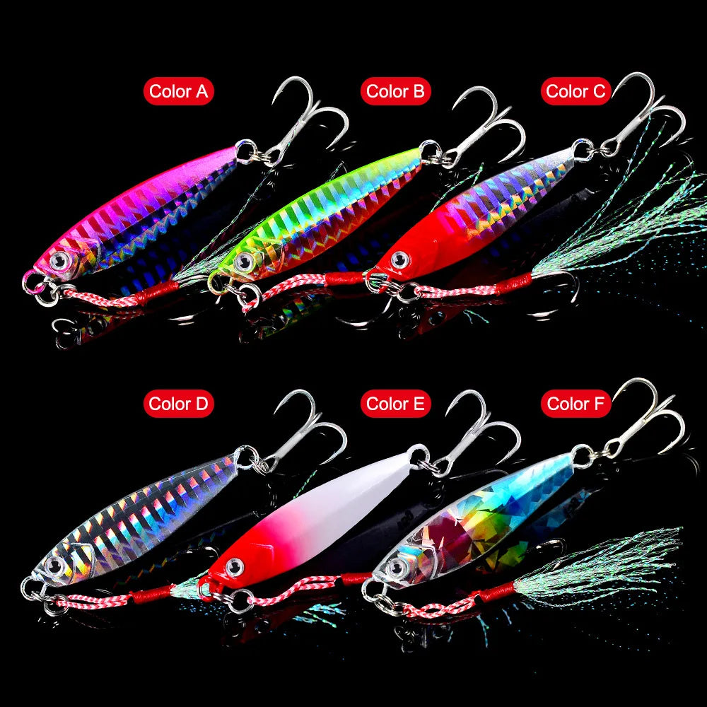 Hot Sell Fishing Jig 7g-30grams Metal Jig Lure 6 Color Slow Sinking Bucktail Jig Fishing for the Avid Angler