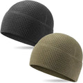 Grid Fleece Tactical Skull Cap All Weather Waffle Beanie with 3D Embroidery and Handwork for Outdoor Activities