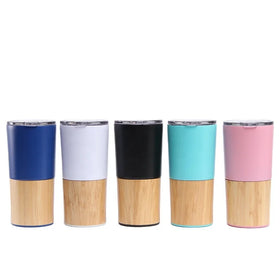 20oz Bamboo Tumbler Cups Powder Coating Car Mug Travel Coffee Mug Insulated Thermal Vacuum Tumbler for Laser Engraving