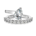 Dylam Wholesale Silver 925 Engagement Wedding Bridal Ring Cz Cubic Zirconia Pear Stackable Eternity Bands Ring S Jewelry Women