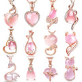 Crystal Rose Cat Eye Pendant S925 Silver Plating Copper Necklace Crystal Pendant Necklace for Women Gemstone Jewelry