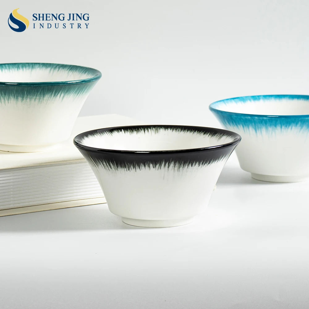Simple Nordic Porridge Bowl Hotel Ceramic Soup Bowl Set Restaurant Dessert Sugar Fruit Salad Dinner Rice Tureen Potery Crockery