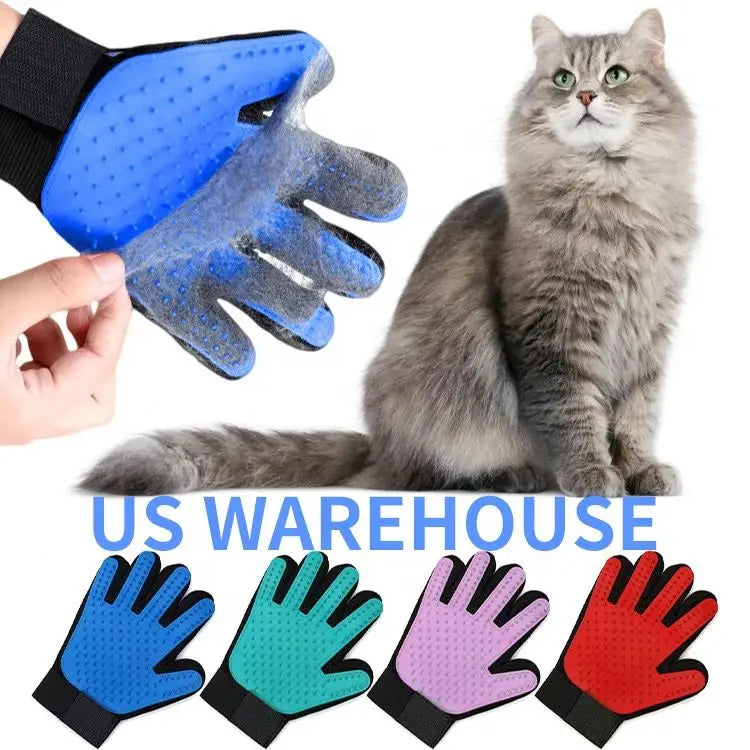 Cat Dog Grooming  Five Fingers Hair Removal Mitt Pet Hair Remover  Guantes Para Mascotas
