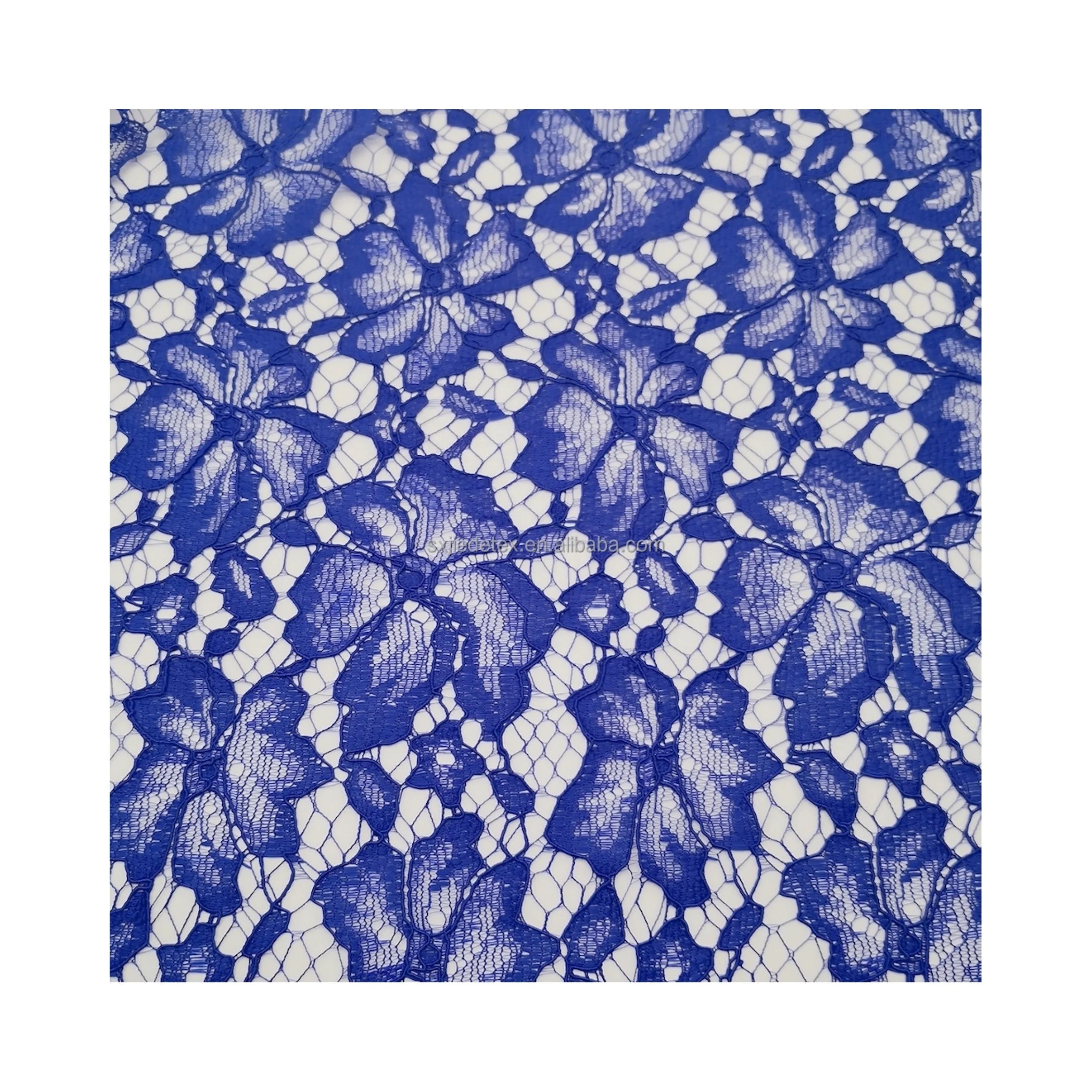 Good Quality Maple Leaf White Sky Blue Colour Dubai With Sequence Cord Lace Fabric African Nigerian