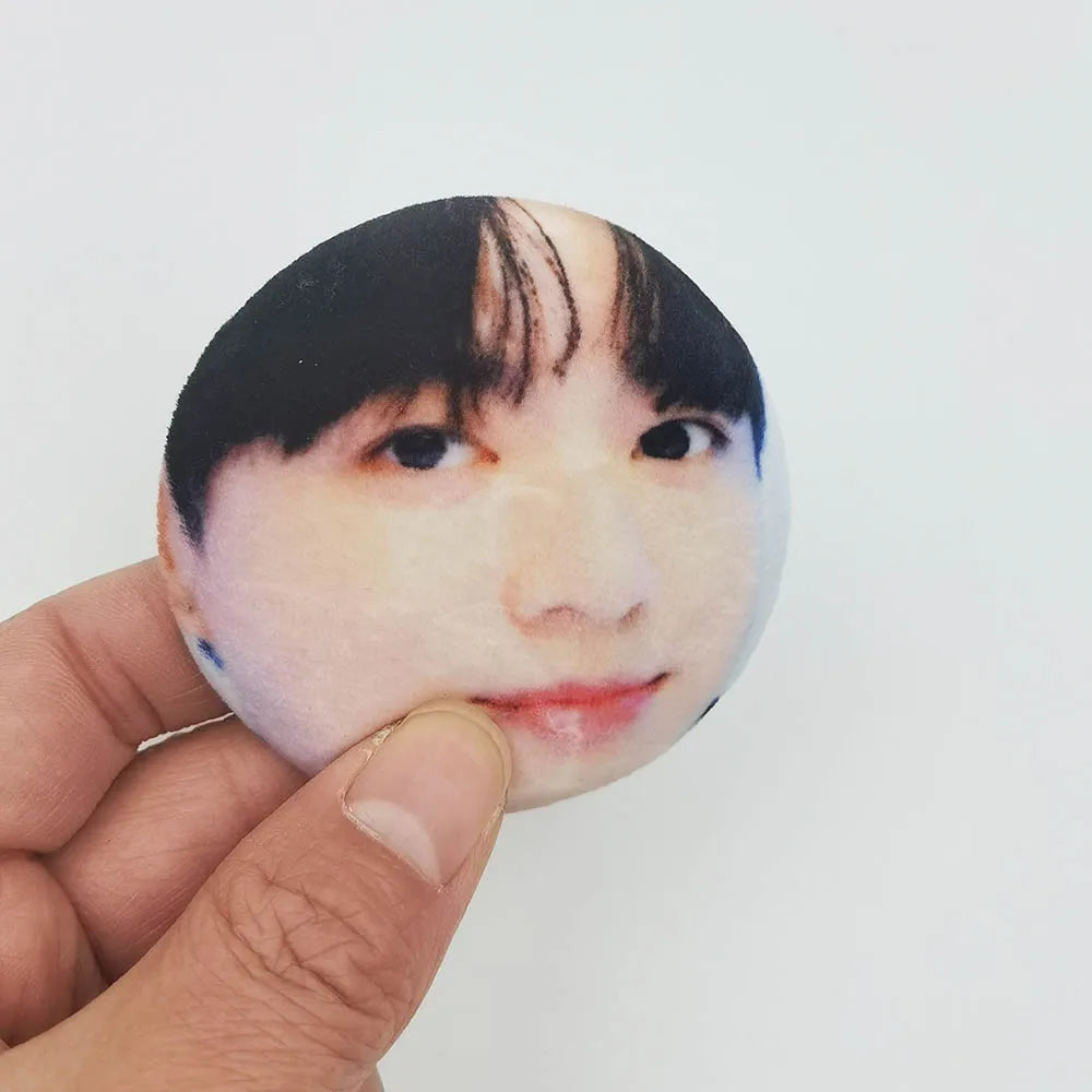 Hot Sales Custom Plush Tinplate Button Badge Name Metal Plush KpopTin Pin Wholesale Logo Offset Printing