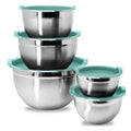 Stainless Steel Beat Eggs Basin Cake Xl Mixing Bowls With Silicone Airtight Lid Grater Salad Bowl