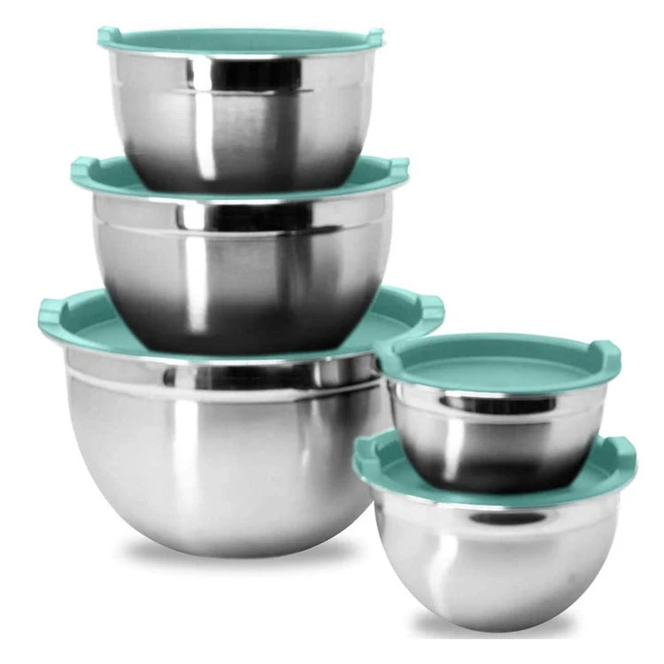 Stainless Steel Beat Eggs Basin Cake Xl Mixing Bowls With Silicone Airtight Lid Grater Salad Bowl