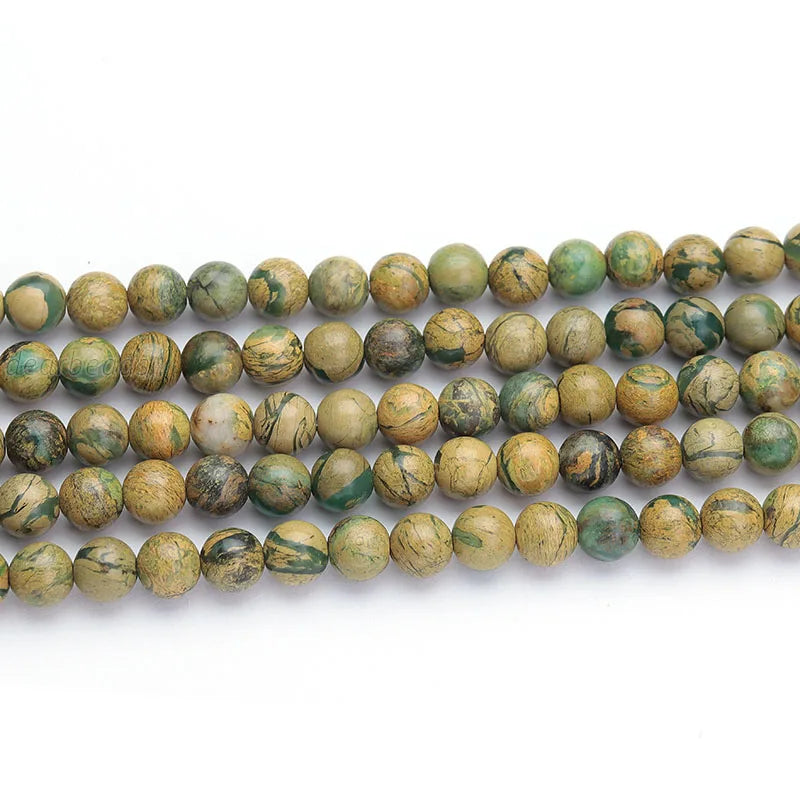 Wholesale New Stone Round Natural Green Verdite Beads Dragon Serpentine Gemstone Bead for DIY Bracelets Making 6mm 8mm 10 mm