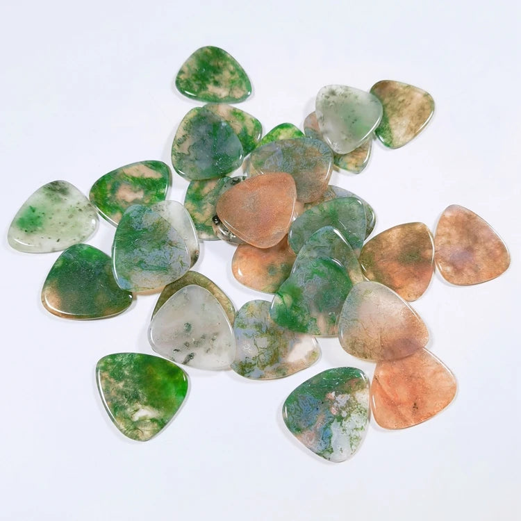 HZ Custom Logo Color Crystal Moss Agate Gemstone Guitar Picks/guitar Plectrum Accessories