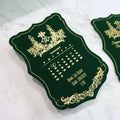 Hot Sale Custom Die Cut Shape Green Velvet Wedding Invitation Card with Gold Foil Design MegaBDM