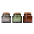 Mini 3oz Empty Amber Glass Candle Jars with Cork Lid Empty Holders for DIY Candle Making