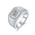 Luxury Design D Color VVS1 1Ct 2Ct 3 Ct 925 Sterling Silver Diamond Engagement Moissanite Ring for Men