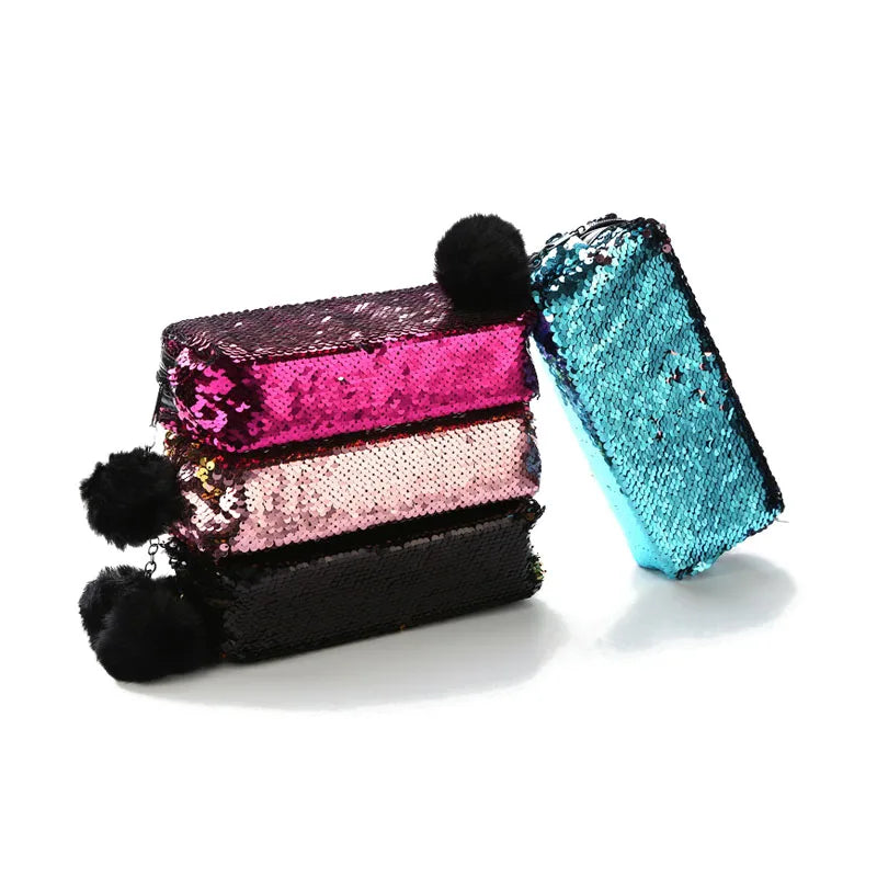 Bolsas De Maquillaje 16 Color Fashion Large Capacity Sequin Glitter Makeup Bag Portable Cosmetic Make up Case Bag for Ladies