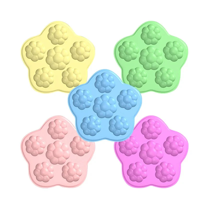 SHT New 6-Grid Flower Silicone Disposable Mould with Lid Hand Wash Only for Homemade Cake