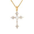Hip Hop Men's Stainless Steel Cuban Link Chain Bling CZ Zircon Cross Pendant Necklace Gold Silver Main Wedding Engagement Gifts