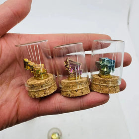 Factory Price Wholesale Crystal Crafts Natural Bismuth Raw Specimen Metal Ore Specimen Bottle for Home Decoration