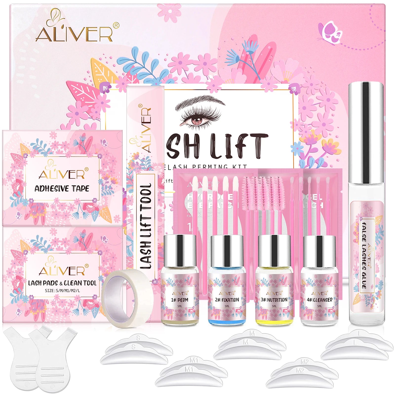 ALIVER Perming Curling Lifting Eyelashes Private Label Lash Lift Kit Professional Eyelash Perm Kiteye Lash Lifting Kit